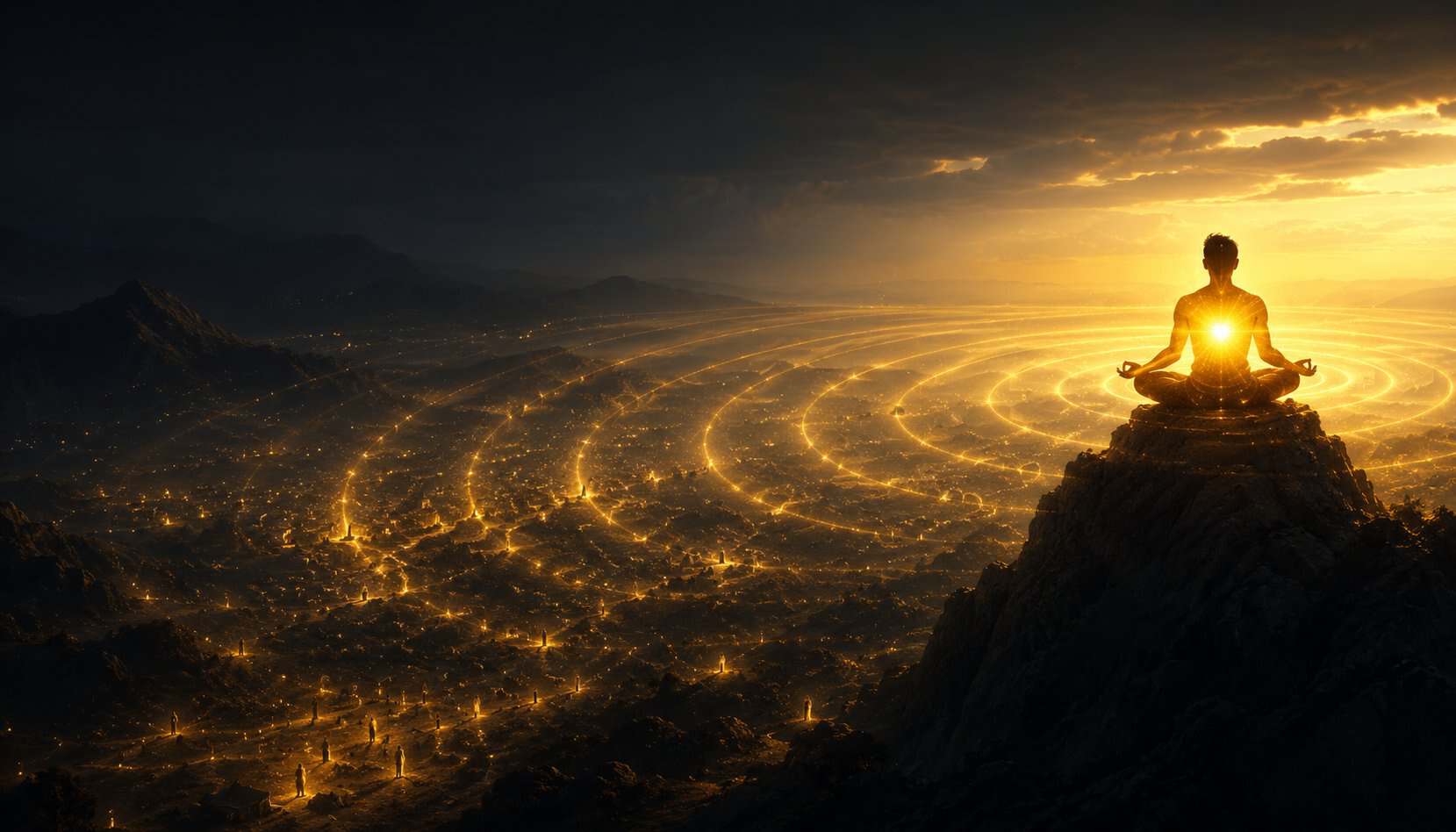 Change Yourself, Change the World 1 Change yourself, change the world: meditator radiating coherence across valley